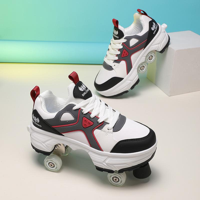 

Boys and girls one-button shrink with wheels sneakers 44（28.3cm）