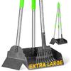 TOOGE Larger Pooper Scooper, Dog Pooper Scooper for Large Medium Small Dogs Heavy Duty Long Handle Metal Tray Rake Shovel Set for Yard Grass