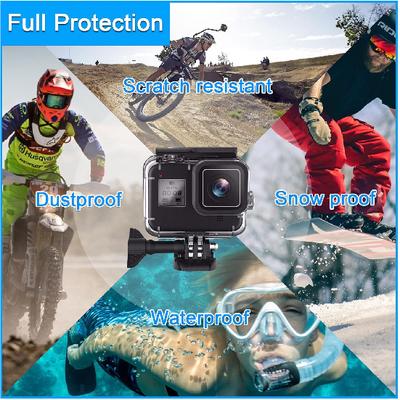For Gopro Hero 8 Black Accessories Waterproof Protection Housing Case Diving 60M Protective for Gopro Hero 8 Sports Camera, IP68