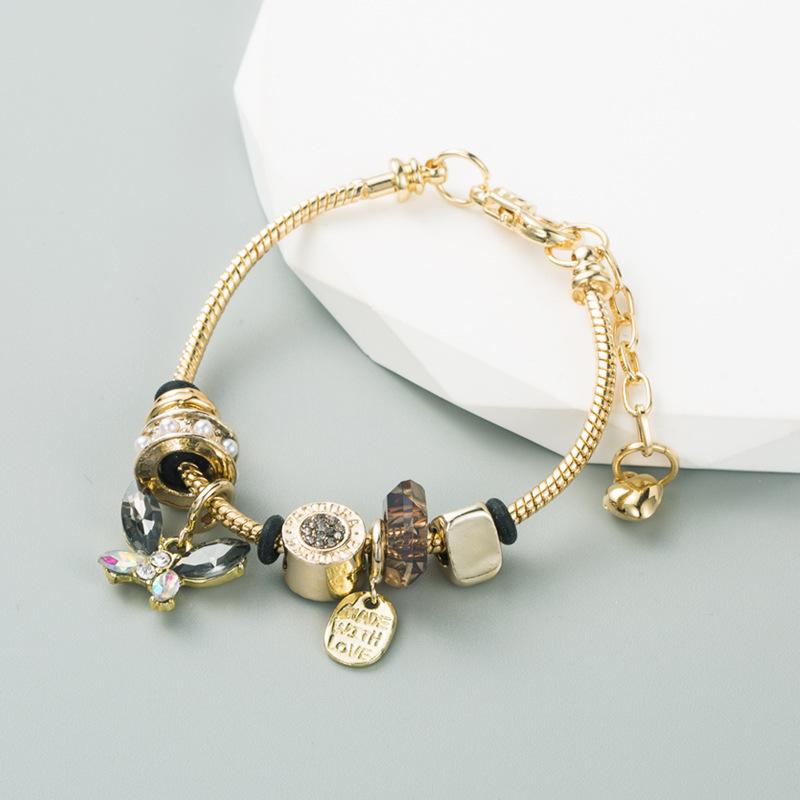 Korean Style INS Fashion New DIY Alloy Bracelet Beautiful Butterfly Crystal Bracelet for Women Dora Trendy Bracelet Accessories