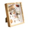 3D Dried Flower Photo Frame: Hollow Desktop Display, Shell Clay Painting, Handmade DIY Materials.