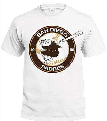 San Diego Padres Weißes Herren-T-Shirt Klein bis 3XL