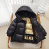 Kinder-Daunen-Baumwoll-gepolsterte Jacke, mittellang, kleines Mädchen, ausländischer Stil, mit Baumwolle gefütterte Jacke, verdickter Wintermantel
