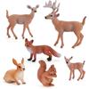 Hand-painted Simulation Of Animal Reindeer Squirrel Red Fox Model Set For Collectors