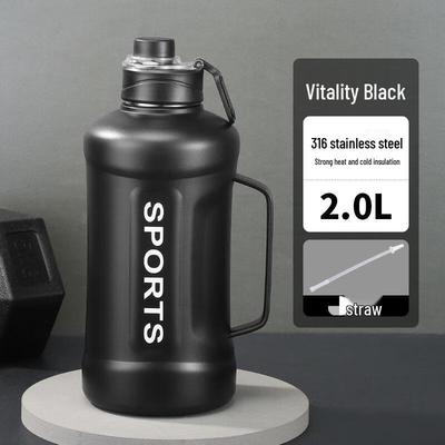2L 316 Stainless Steel Insulated Water Bottle with Straw
