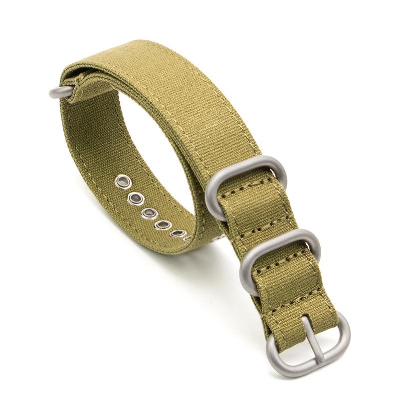 Vintage vojenský zelený nylonový řemínek k hodinkám, 18/20/22/24mm