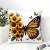Beautiful Unique Floral And Butterfly Pillow Case Linen Pillow Case Sofa Home Decor Cushion Cover Cushion Cove