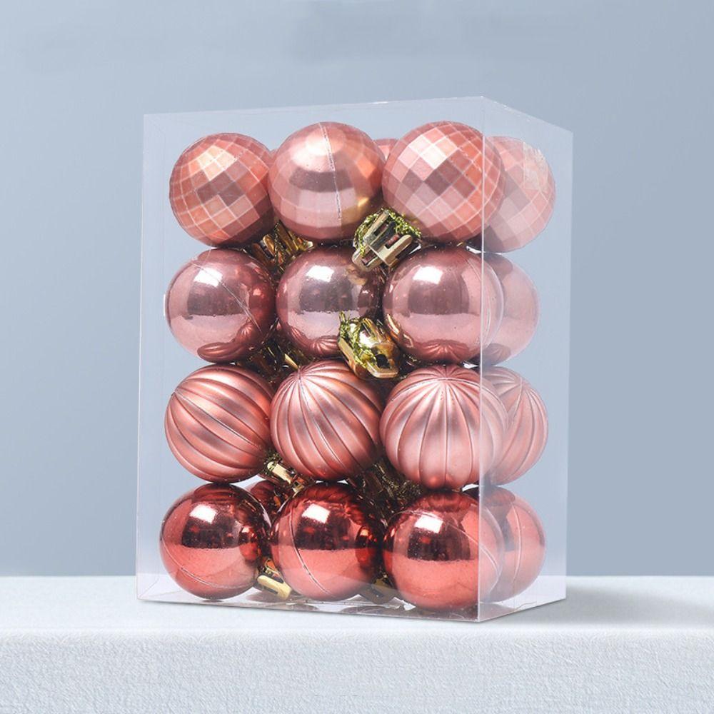 24pcs Creative Christmas Ball Set Delicate Hanging Ornament Crafts Christmas Tree Pendant  Gift