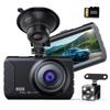 2025 Edition Compact Dash Cam with Front and Rear Dual LCD 1080P Full Wide Angle Image Correction Overwrite Continuous Motion Nighttime Engine Linked
