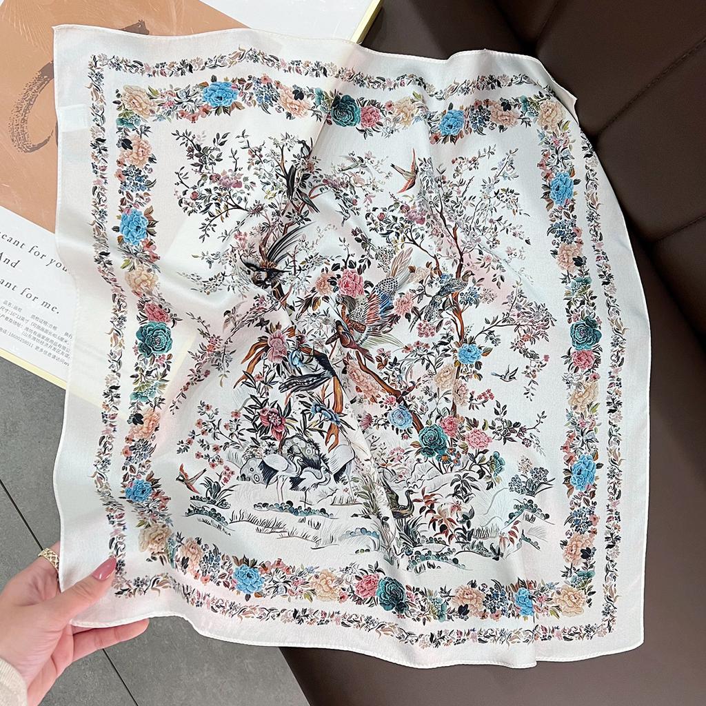 New 100% Natural Real Silk Scarf Fashion Lady Foulard Female Bandana Scarves  Women Hijab Shawl Wraps Square Neckerchief