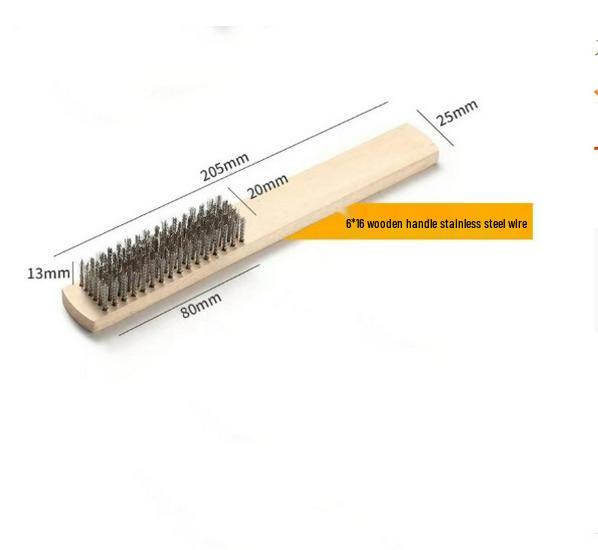 Steel Wire Brushes with Wooden Handle for Rust Removal and Polishing, Suitable for Antique Play and King Kong Bodhi Walnut Cleaning.