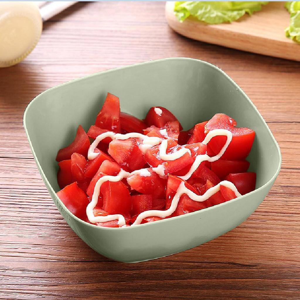 

3-цветная квадратная тарелка для фруктов, закусок, конфет, миска, корзина из пищевого пластика зелёный