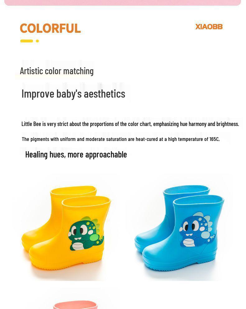 Cartoon Baby Non-Slip Waterproof Rubber Rain Boots - Cute Toddler Shoes