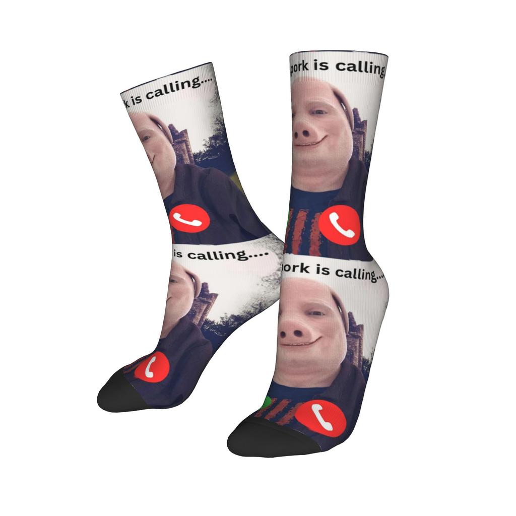 John Pork Sună Ciorapi Bărbați Șosete Călduroase Moi Amuzante Șosete Primăvară Skateboard Antiderapante Șosete Personalizate Cadou