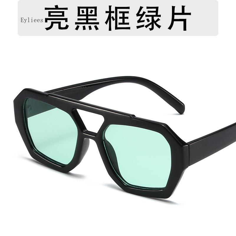 Retro Tortoiseshell Pilot Sunglasses Women Brand Designer Oversized Shades Eyewear Double Bridge Rectangle Men Sun Glassses
