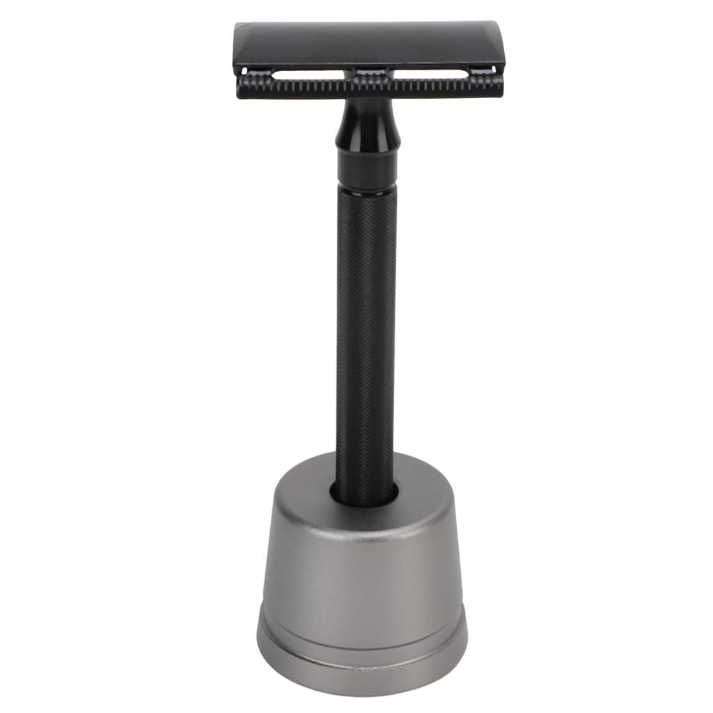 Doppelklingen-Sicherheitstrimmer Langer Griff Metall Bartschneider Set Vintage Bartschneider mit Ständer