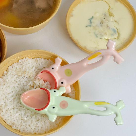 1/2Pcs Ugly Big Mouth Frog Ceramic Spoon Long Leg Frog Spoon
