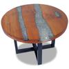  Coffee Table In Teak and Resin, Round, 60 Cm