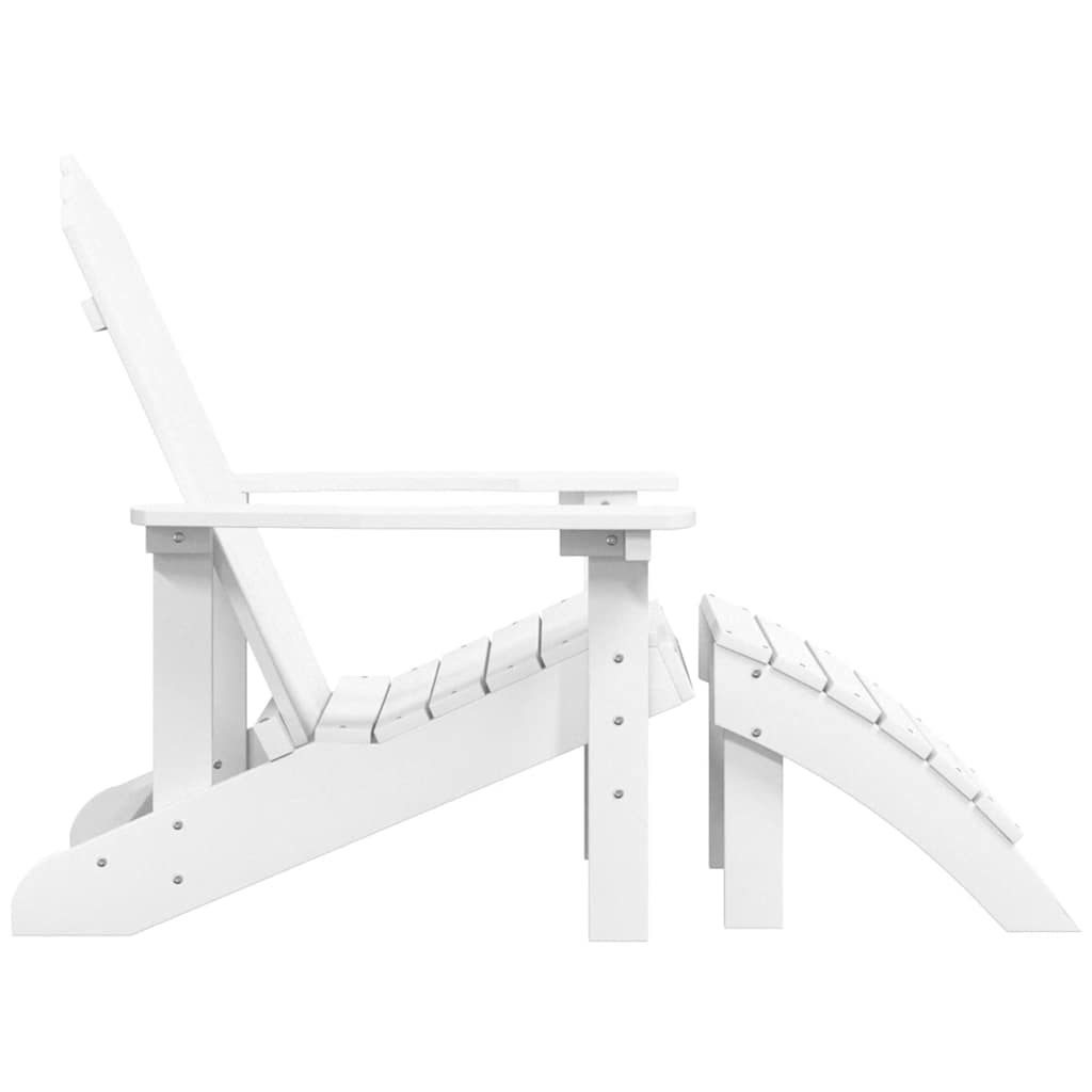 Vidaxl Adirondack Chair With Footrest, Hdpe, White