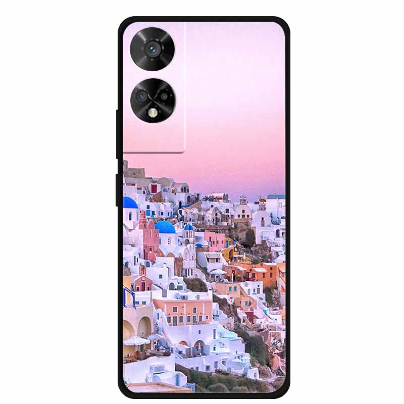 For TCL 50 5G Case Original Soft Silicone TPU Phone Cases Back Cover For TCL 50 XE 5G 50XE Fashion Planet New Coque Black Bumper