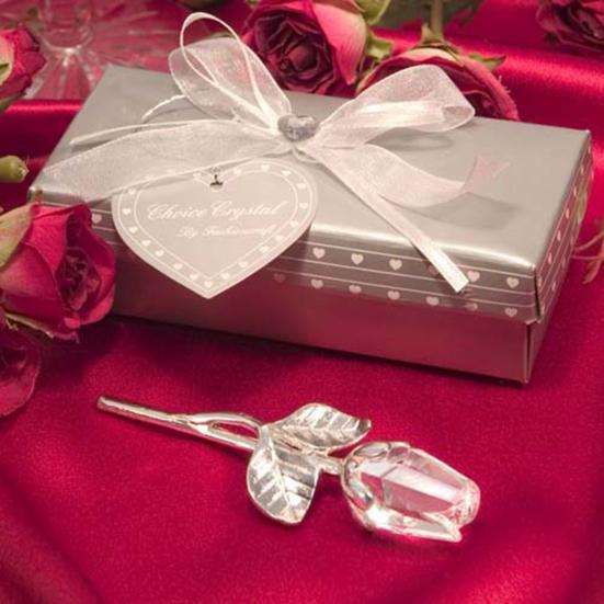 Clear Rose in Gift Box Artistic Flower Sculpture for Valentine's Day Elegant Home Office Decor And Romantic Gift