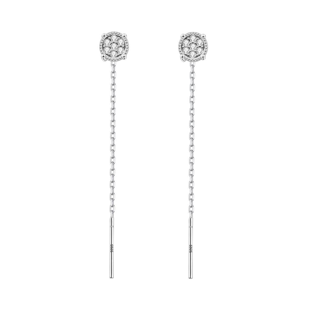 PANPOKI 925 Silver Starry Tassel Drop Earrings Women Trendy Multi Layer Party Jewelry Gifts for Her Elegant Charm