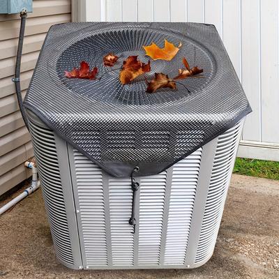 1 pieza Cubierta Premium para Aire Acondicionado Exterior - Resistente al Agua para Todo Clima, Protección Cortavientos, Defensor contra el Polvo y el Aire Frío, Ventilación Mejorada con Malla de PVC