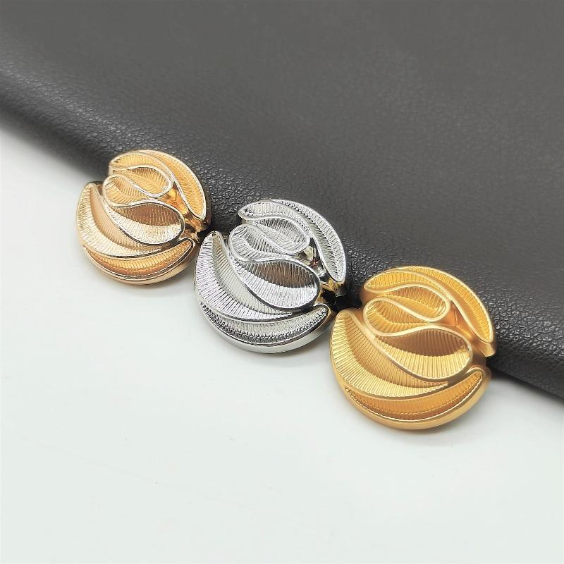 5pcs Striped Design Metal Buttons for Coats Dresses and Jackets Elegant Simple Decorative Button DIY Apparel Sewing Supplies