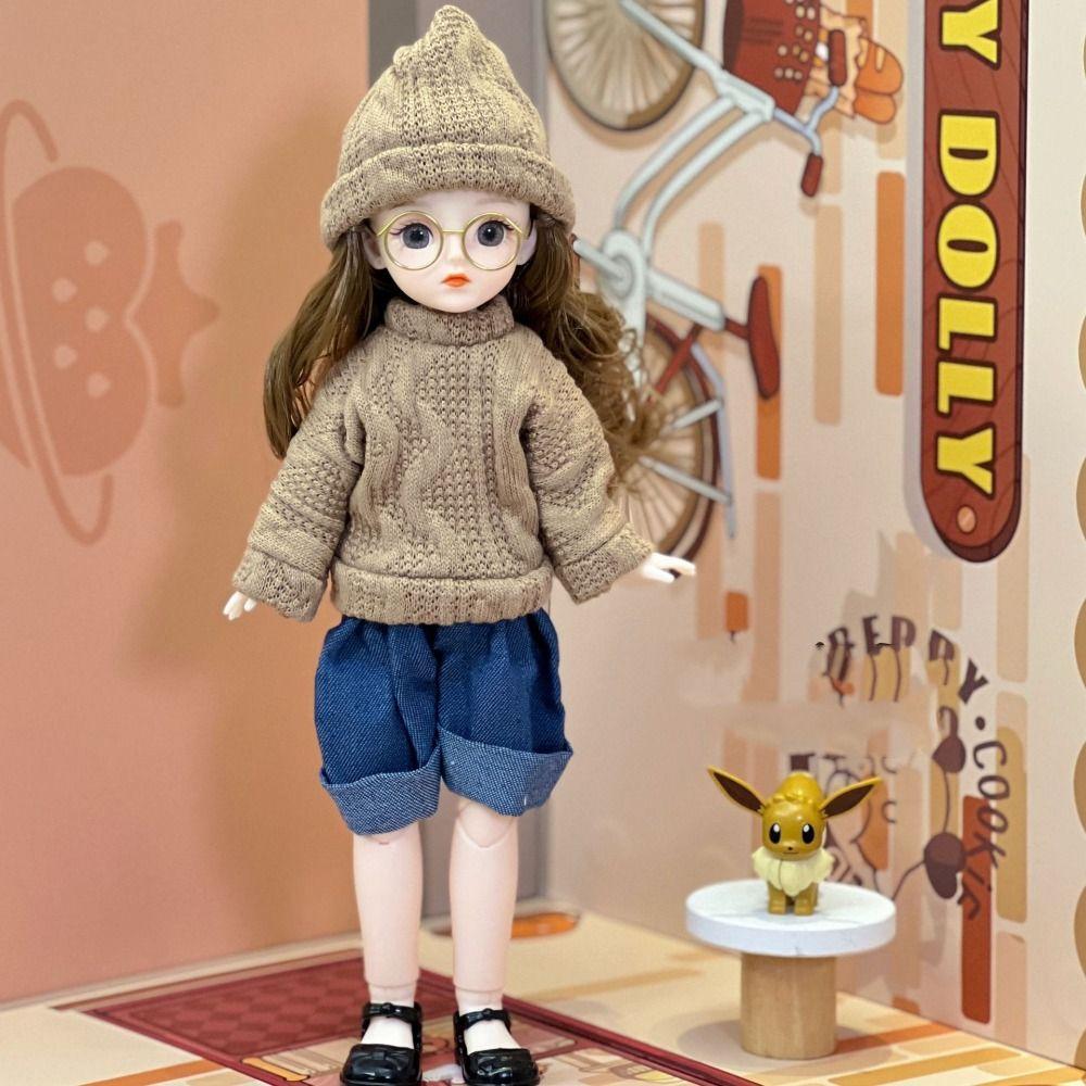Thick Hair 30cm Bjd Doll Korean Makeup Look 1/6 BJD Doll Mini Girl Toy  Girls Gifts