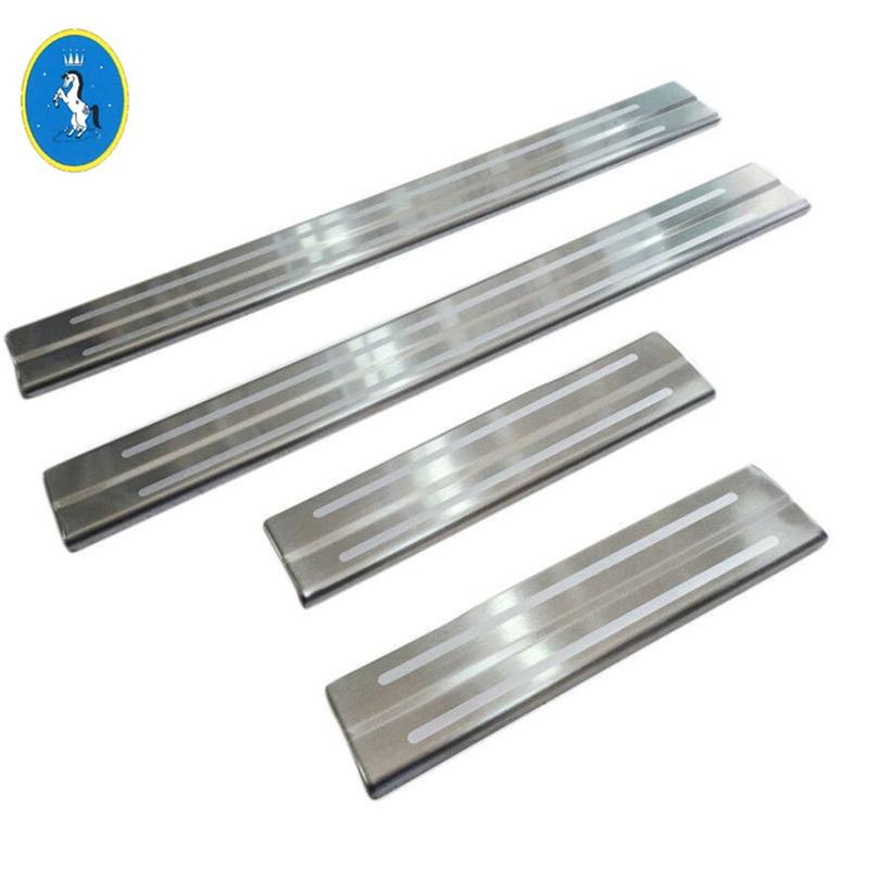 Stainless Steel Auto Inner Door Scuff Plate Door Sill Protector Kit Cover Trim Accessories For Toyota Prius Prime PHV 2017 2018