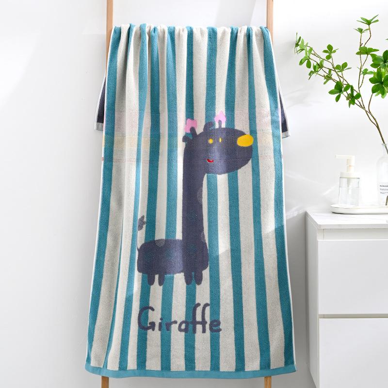 Luxury Yarn-Dyed Jacquard Cotton Bath Towel - Soft, Absorbent, Thick, and Large