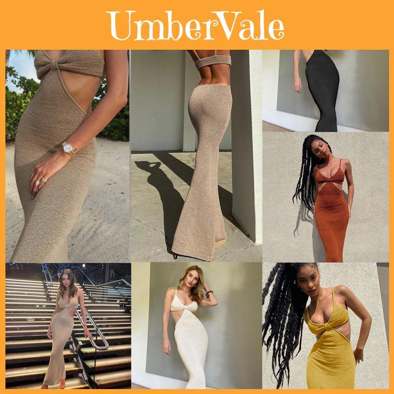 Spaghetti Dresse Maxi Strap Hollow Out Bodycon Dress Backless Cut Out Wrap Dress