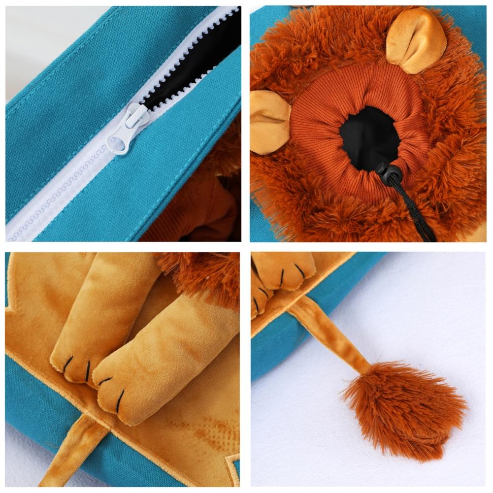 Haustier-Katzen-Tragetaschen, Löwen-Design, tragbare, atmungsaktive Tasche, Katzen-Hunde-Tragetaschen, ausgehende Reisen, Haustiere, Handtasche mit Sicherheitsreißverschluss