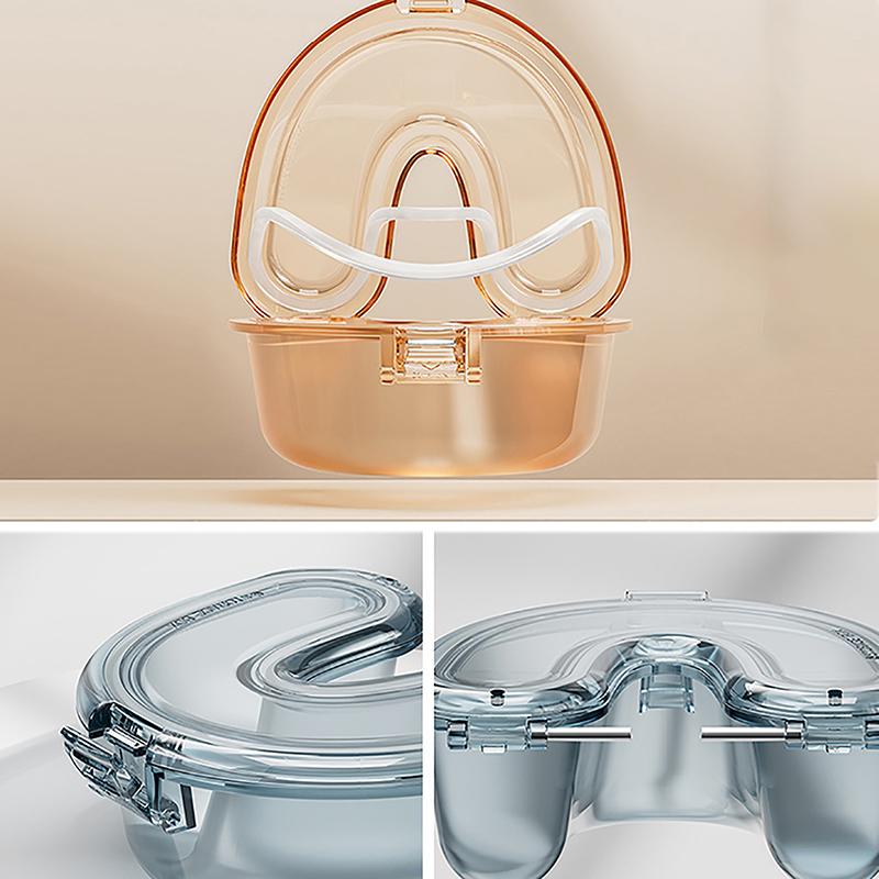 Leak Proof Simple Denture Case Sealed U Shape Transparent Denture Box Mouthguard Container Oral Care Denture Storage Container