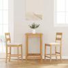 VidaXL Bar Stools with Cushions 2pcs Natural Solid Hevea Wood, Chair, Kitchen Bar Chair, Bistro Chair 4102557