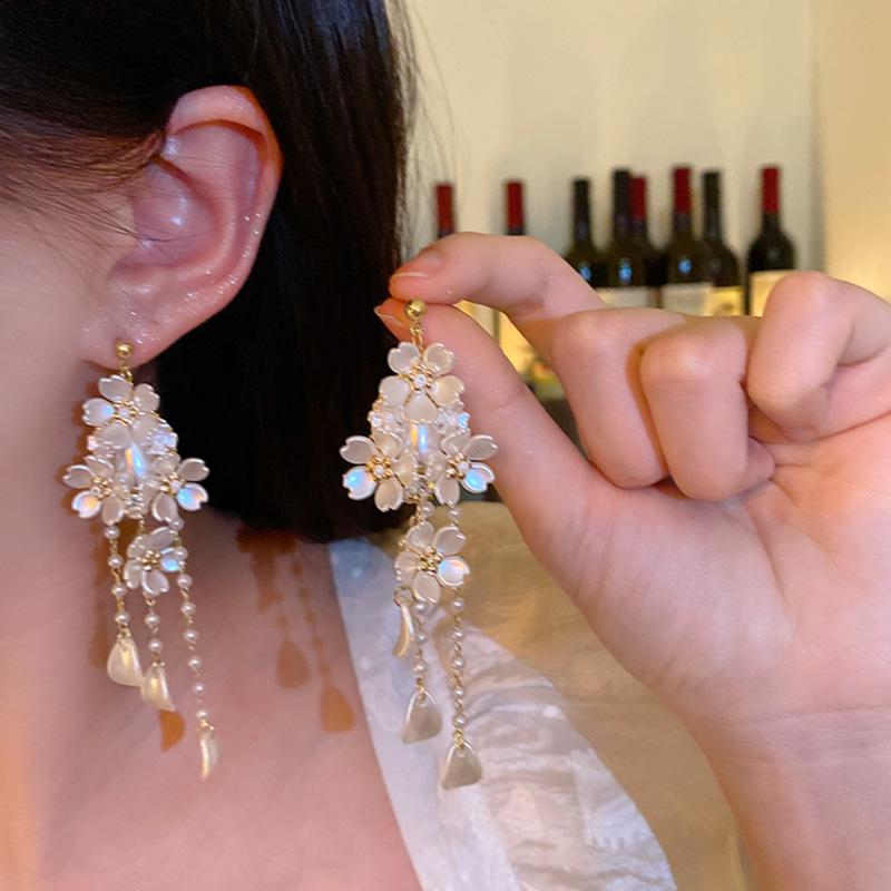 Mote øredobber, retro lette luksus øredobber i lang stil, friske og søte øredobber, high-end gave øredobber smykker gave