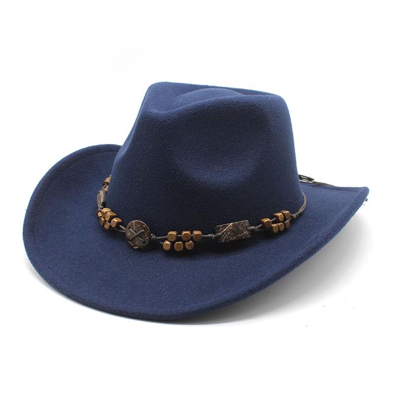 JYL TS DIY Tibetan Cowboy Hat Unisex Ethnic Curved Brim Riding  Felt Hat
