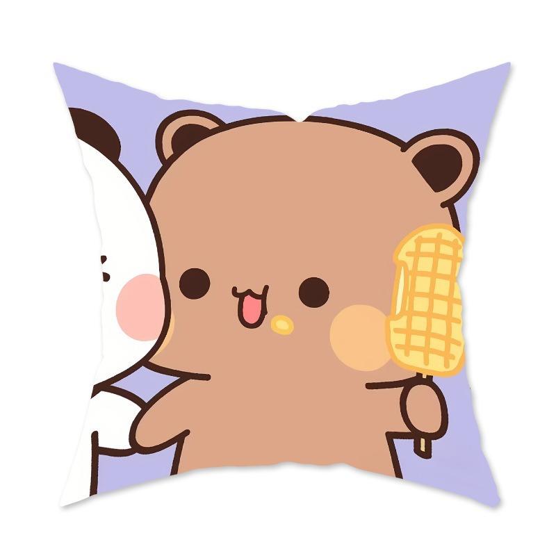 Cute Cartoon Pillow Decorative Sofa Living Room Cushion Bedroom Cartoon Pattern Pillow Back Pillow Lumbar Pillow Case