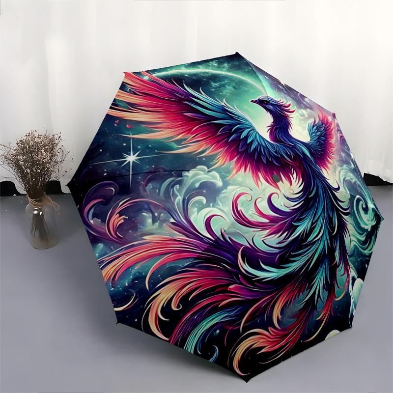 1pc Stellar Phoenix Durable Cartoon Folding Umbrella,Compact Umbrella for Men and Women, Suitable for Travel or Daily Use.A062