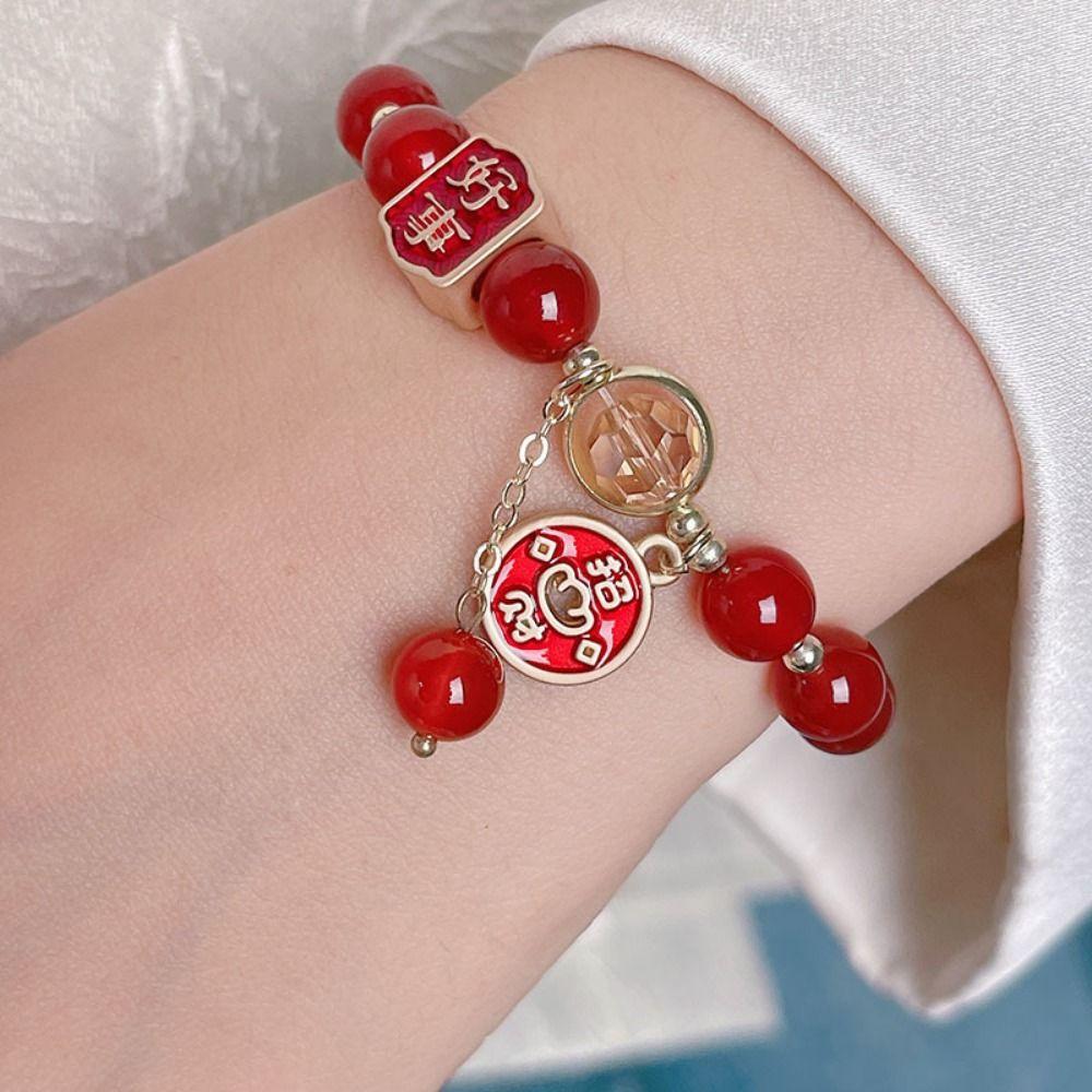 

Браслет с подвеской Burst Bead Lucky Cat New Snake Year Браслет Delicate Beads Новый год Snake