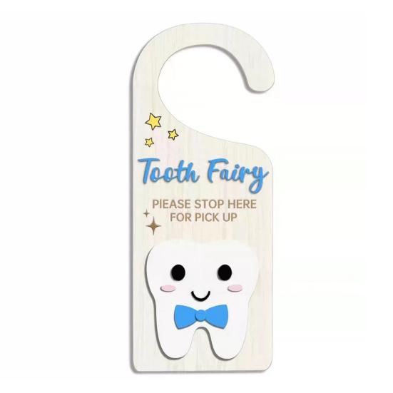 Creative Door Ornament Handle Decoration Basswood Toothbrush Reminder Encourages Dental Care Home