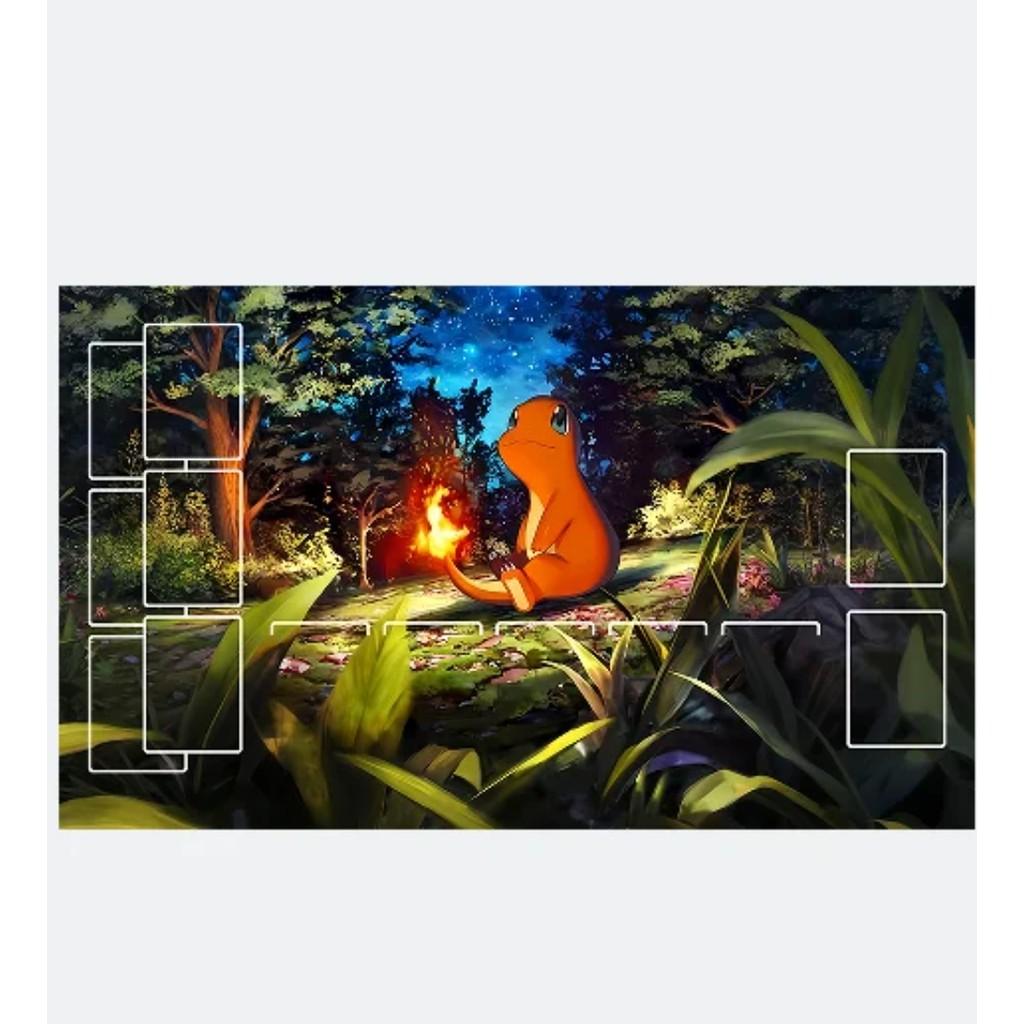 Artistic Pokemon Garden Scene Playmat NonSlip Gaming Mouse Pad for Trading Card Enthusiasts