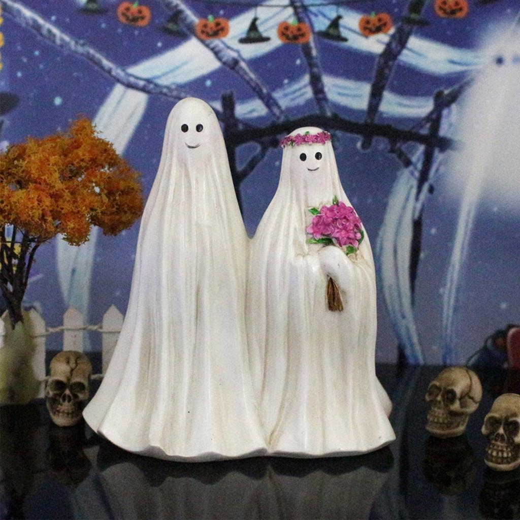 Halloween Yard Ghost Decoration Synthetic Resin Night Light Outdoor Ghost Ornament for Household