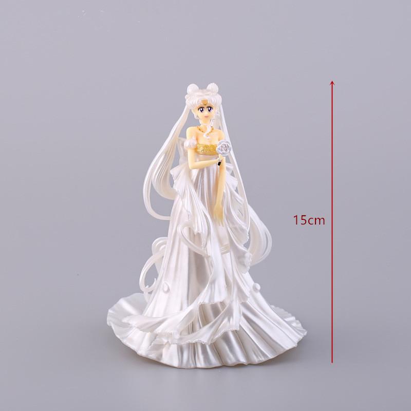 New Cartoon 23cm Anime Sailor Moon Tsukino Action Figure Wings Toy Doll Cake Decoration PVC Model Girls Gift Toy for kid