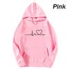 New Women's Casual Hoodie Autumn/winter Heartbeat Print Men's Loose Hoodie Couple Sweatshirt Women's Hoodie Top Streetwear