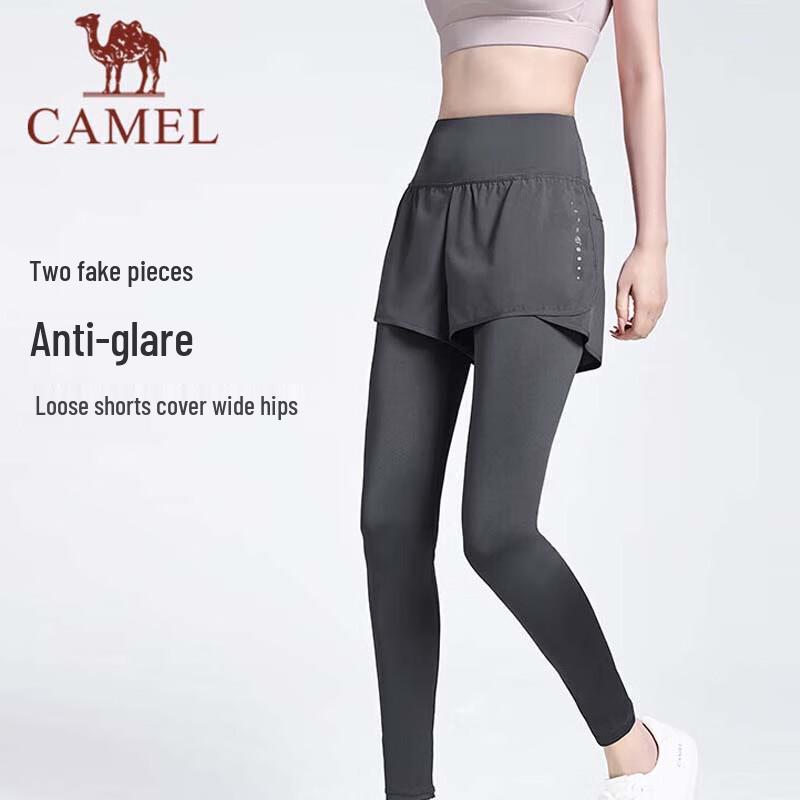 Женские леггинсы 2-в-1 CAMEL с высокой талией для йоги и бега XXL