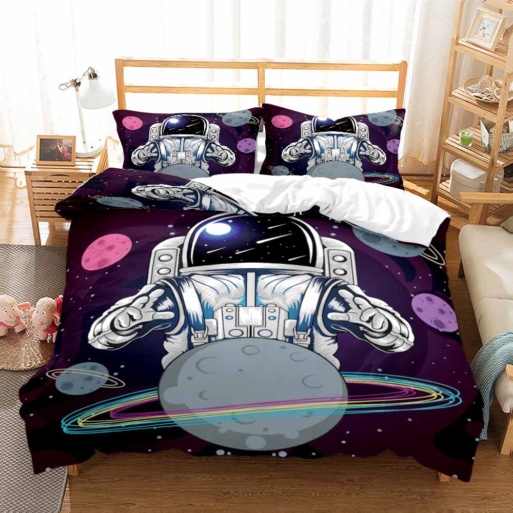 Comforter 3D Fashion Astronaut With For Children Kids Bed Decor Queen King Size Space Universe Theme