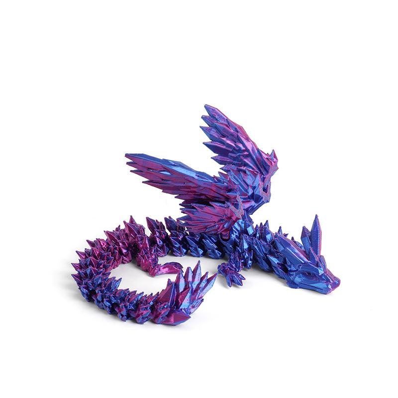 3D Printed Dragon with Wings Gradient Dragon Movable Wing Dragons Interaction Creative Kid Gift Toys for Home Office Ornaments