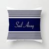 Home Decor Compass Anchor Pillow Cover Blue Mediterranean Cushion Gift Sofa Office Accessory Ornament Short Plush Material