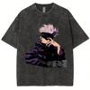 Anime Gojo Satoru T Shirts Washed Cotton Harajuku T-Shirts Ryo Sukuna Retro For High Quality T-Shirt